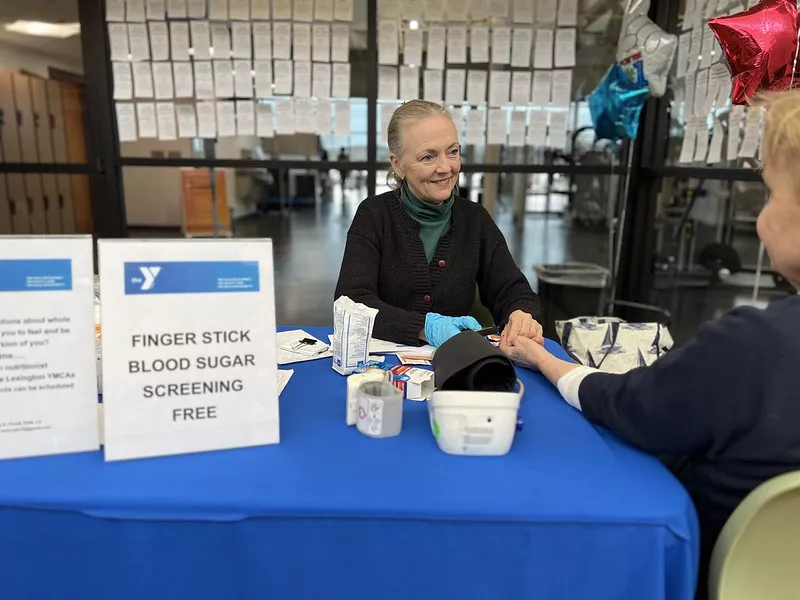 Dietician Nancy Durall meets with a YMCA member.