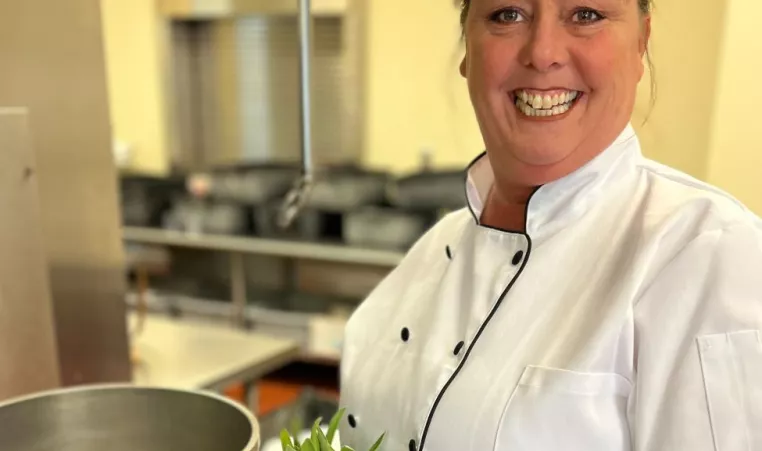 Chef Heather prepares fresh food for kids at the YMCA of Central KY's Center for Children