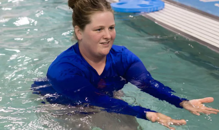 Keely conducts swim lessons at the C.M. Gatton Beaumont YMCA