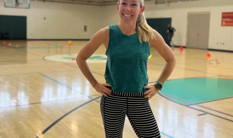 Liz Combs leads gym class at the C.M. Gatton Beaumont YMCA