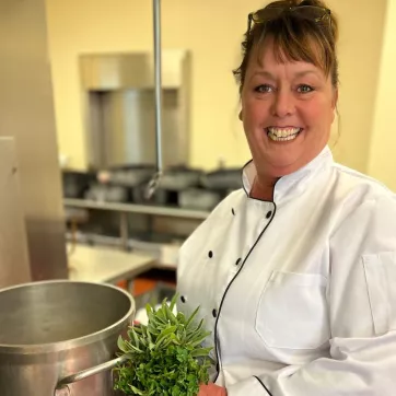 Chef Heather prepares fresh food for kids at the YMCA of Central KY's Center for Children 