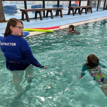 Youth at the C.M. Gatton Beaumont YMCA receive swim lessons. 