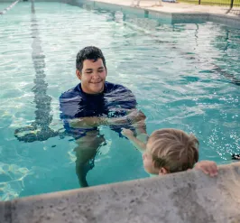 swim instructor smiling