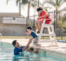 Child diving into the pool