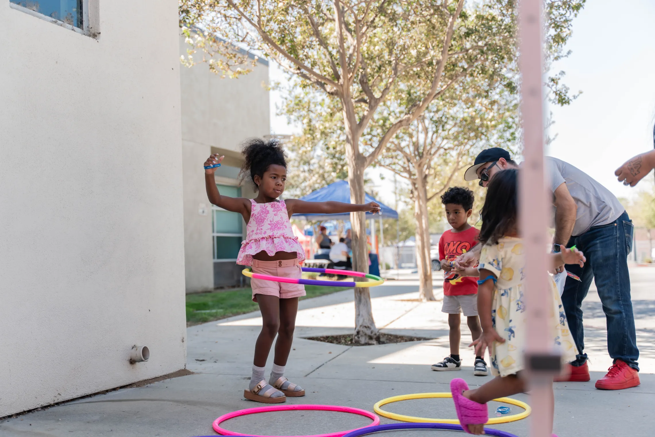 Girl hula hooping