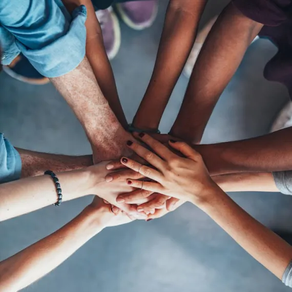 hands together