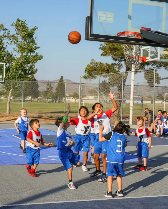 Kids playing basketball