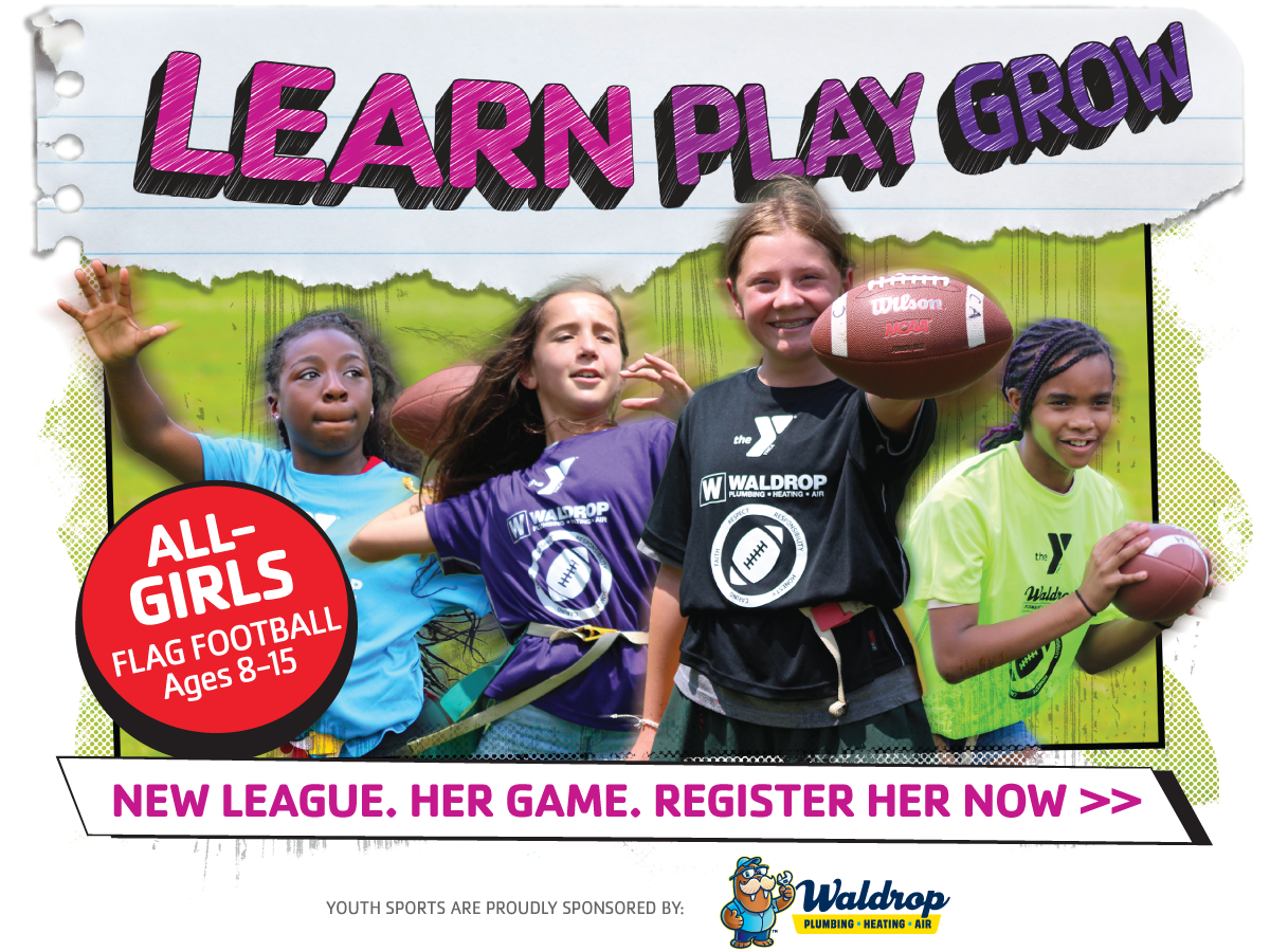 Learn Play Grow - Register now for the new all-girl flag football league for ages 8-15.