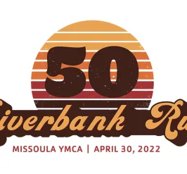 50th anniversary logo for the ymca riverbank run 