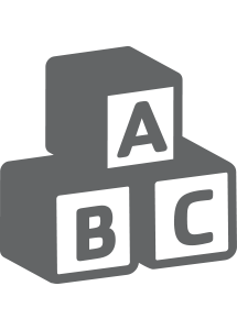 cartoon graphic of ABC blocks