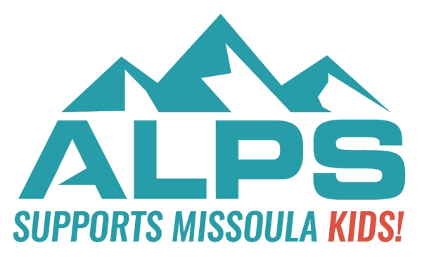 teal and orange montana logo for ALPS Corporation that says ALPS Supports Missoula Kids