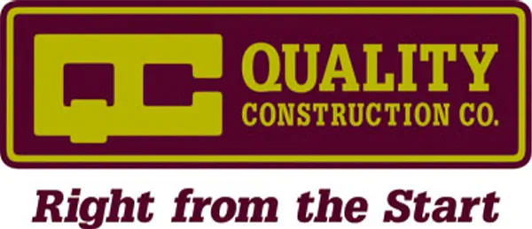 brown and yellow quality construction logo