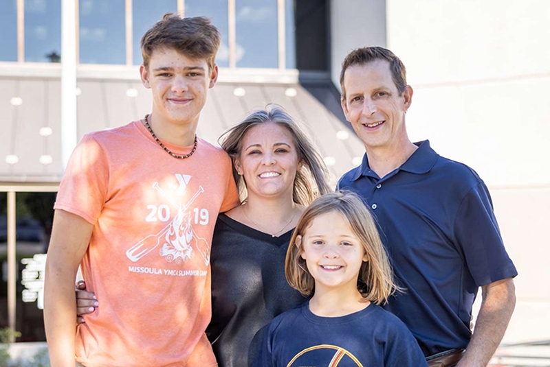 portrait of a family of four
