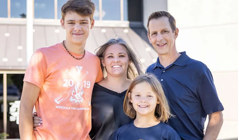 portrait of a family of four